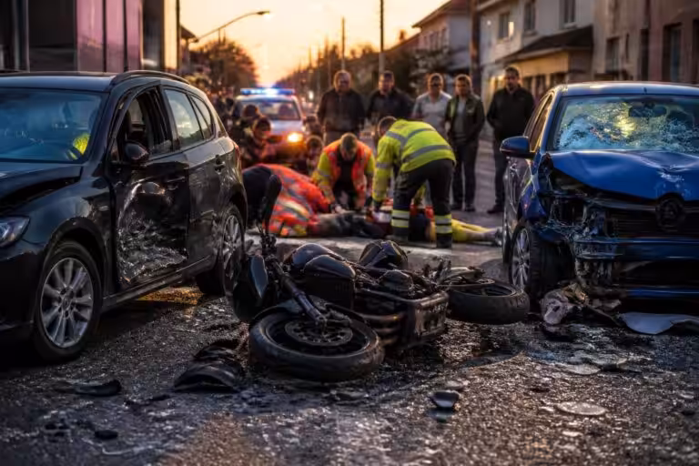 une collision tragique entre une moto et deux voitures a causé un mort et plusieurs blessés. suivez les détails de cet accident et les interventions en cours.