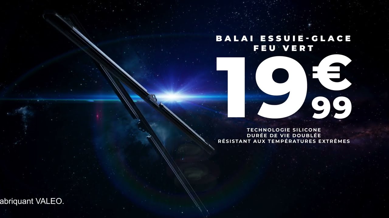 Balai d'essuie-glace Silicone Feu Vert à 19€99